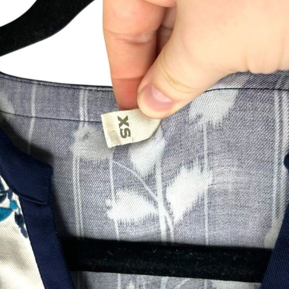 Tiny Anthropologie Semele Shirtdress Blue Motif Floral Embroidered Dress XS - Picture 4 of 8